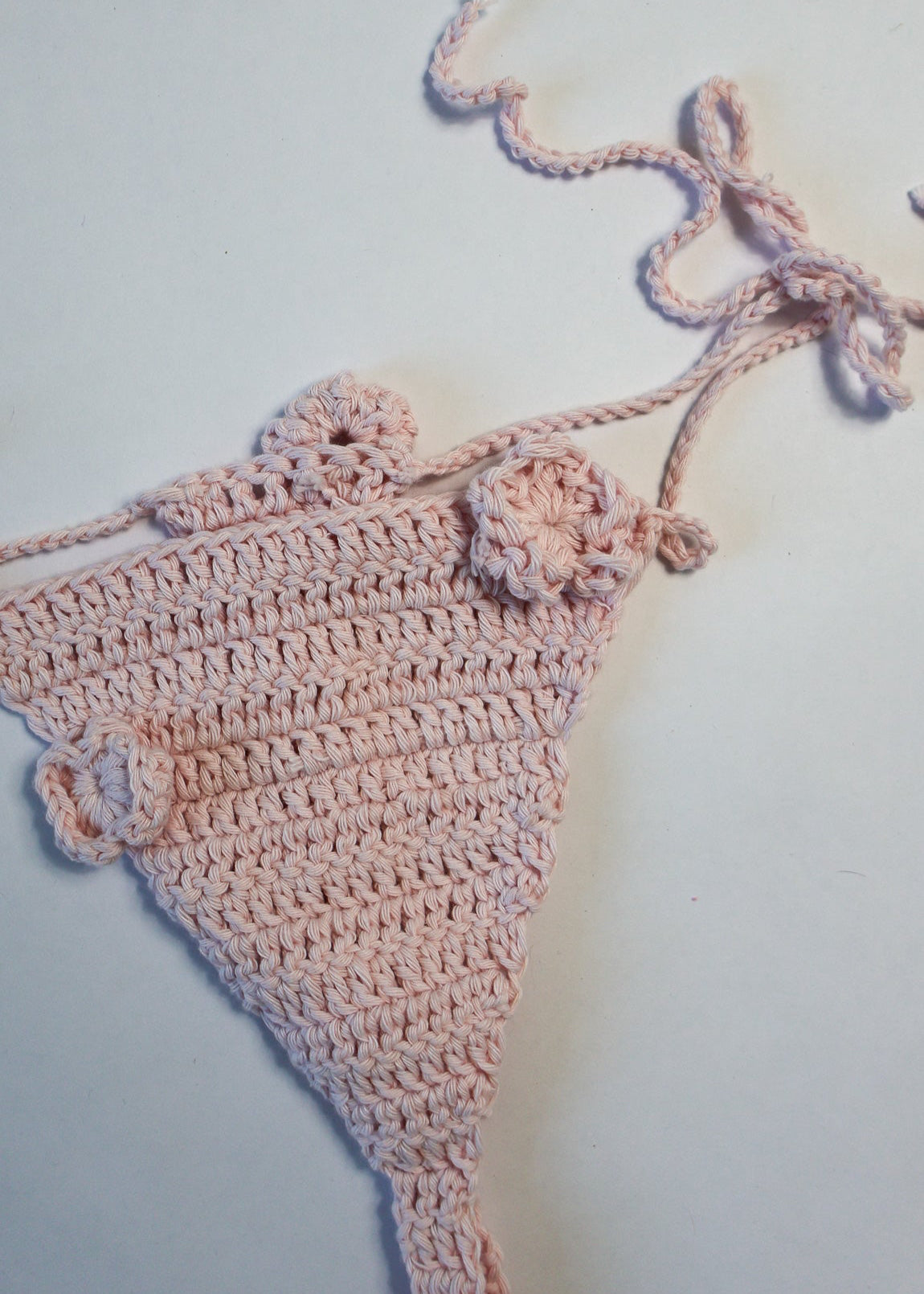 crochet bikini set, micro crochet swimwear, handmade pink bikini, triangle crochet top, dainty beachwear, artisan summer set
