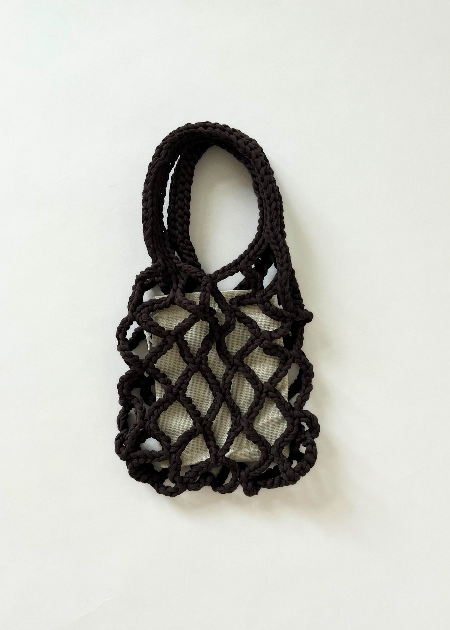 Crochet net bag - cacao