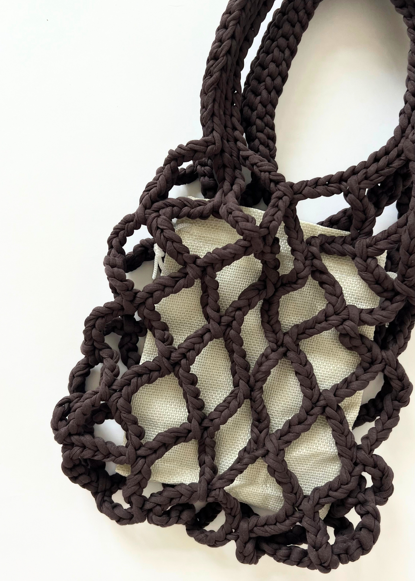 Crochet net bag - cacao
