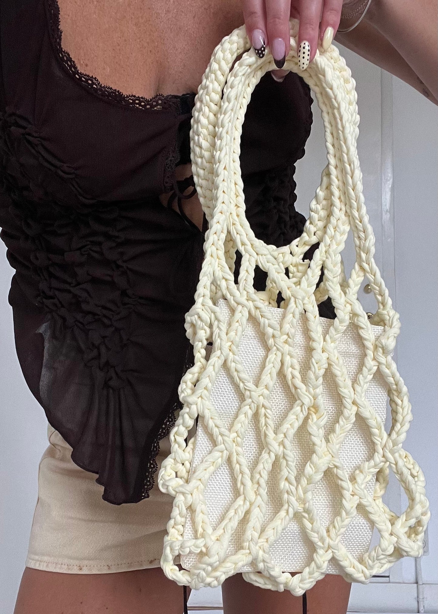 Crochet Net Bag – butter yellow