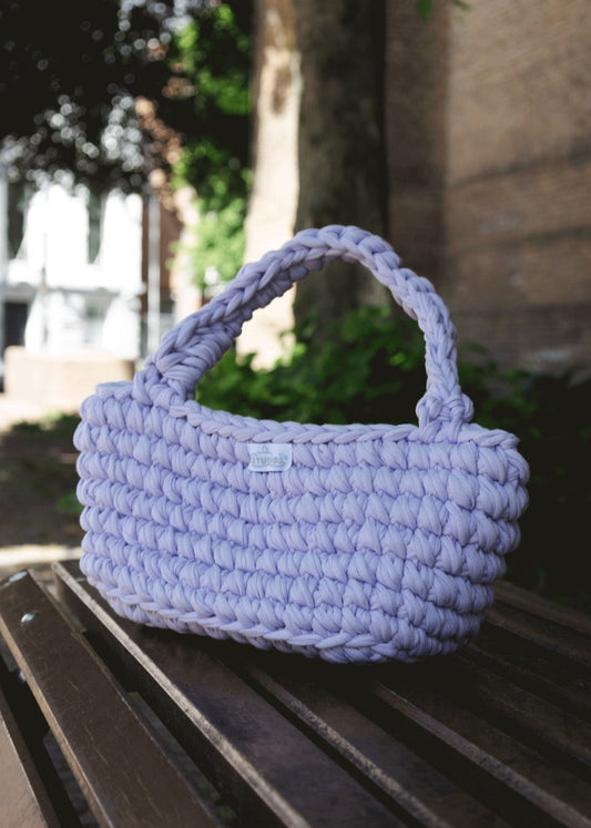 farmers market lilac tote bag running errands bag pastel bag